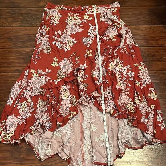 Torrid Floral Print Boho Hi-Lo Ruffle Maxi Skirt Contemporary Festival Feminine - Picture 10 of 16